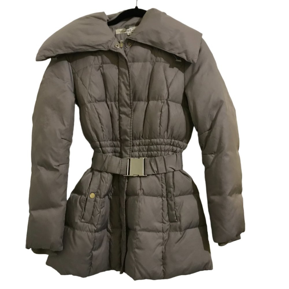 KENNETH COLE Gray Belted Puffer Jacket (M)